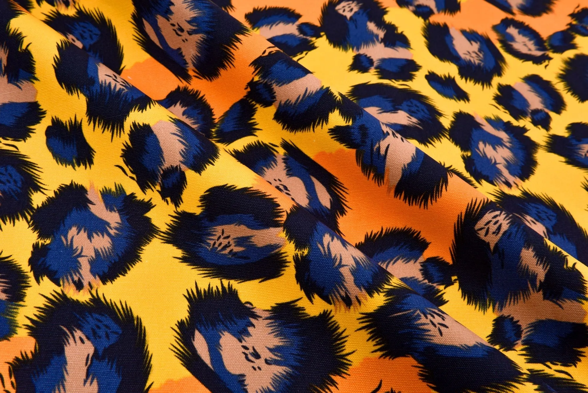 100% Cotton Half Panama Printed Fabric / Canvas printed Fabric / Yellow Leopard Digital Print  Fabric