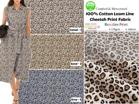 100% Cotton Loom Line  Cheetah Print Fabric - 058