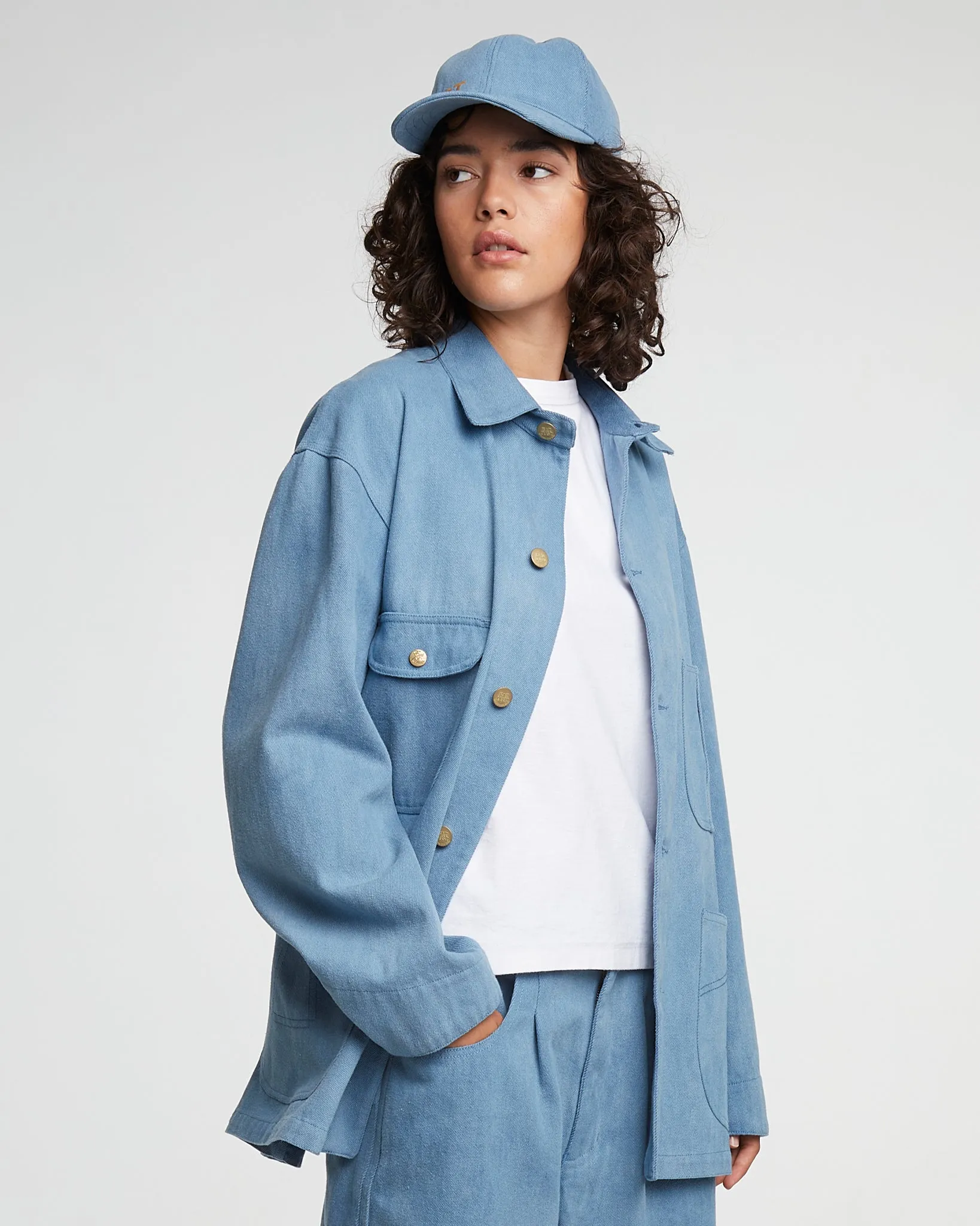 6 Panel Cap Acid Denim Blue