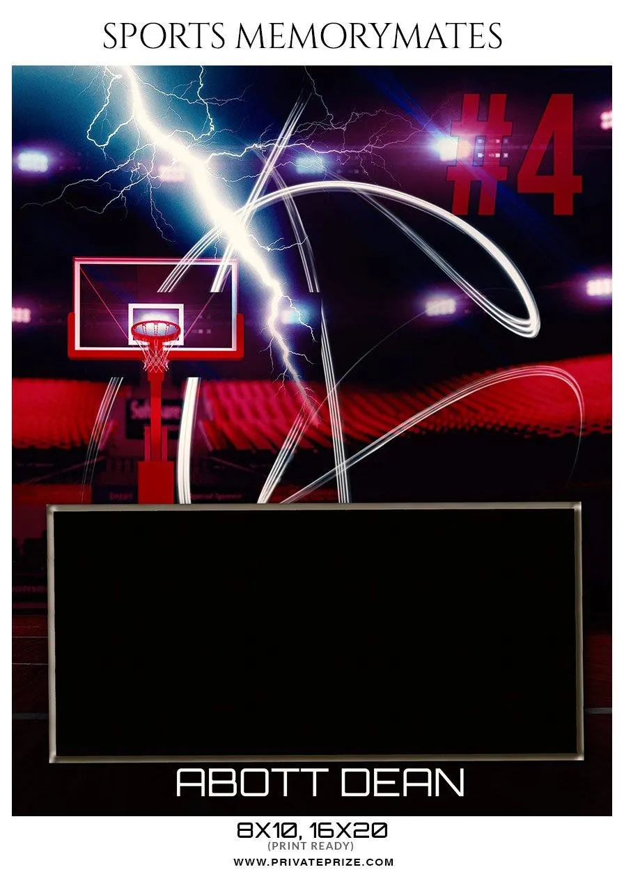 Abott dean - Basketball Sports Memory Mates Photography Template