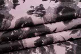 Abstract Satin Jacquard - Black and Pink