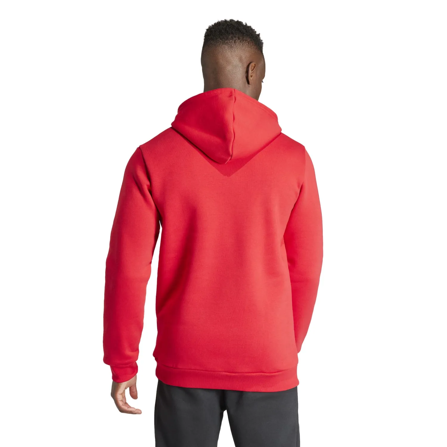 Adidas Men Manchester United Essentials Trefoil Hoodie Red IK8706