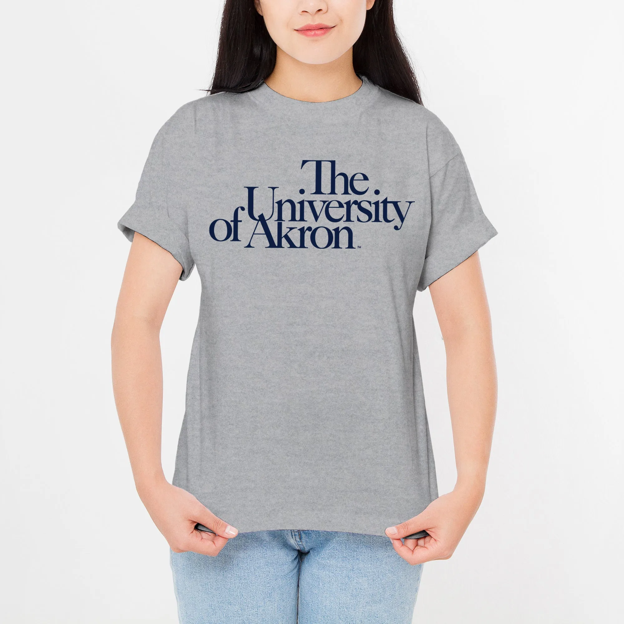 Akron Zips Institutional Logo T Shirt - Sport Grey