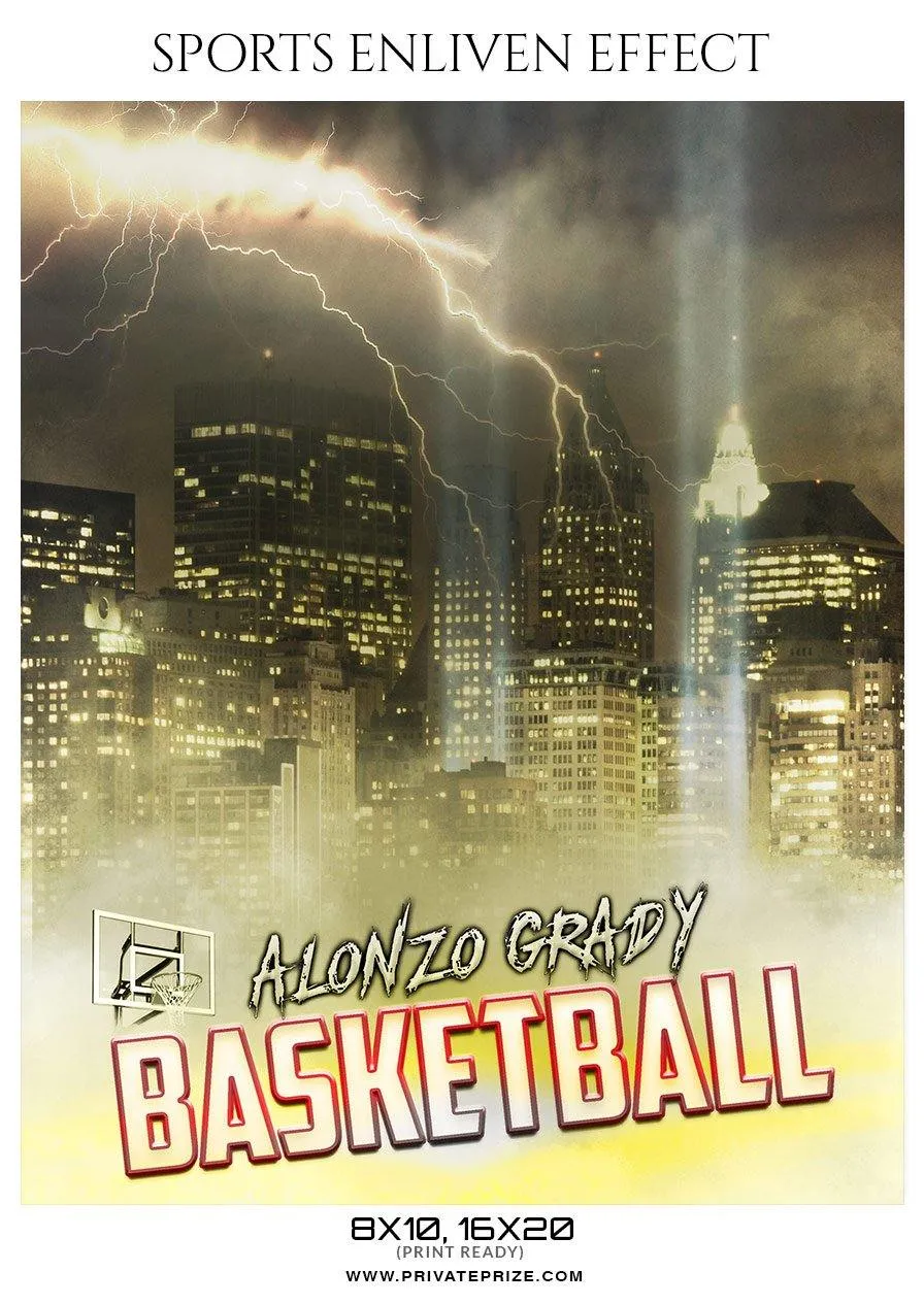 Alonzo Grady - Basketball Sports Enliven Effects Photography Template