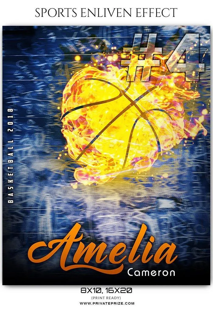 Amelia Cameron - Basketball Sports Enliven Effects Photography Template