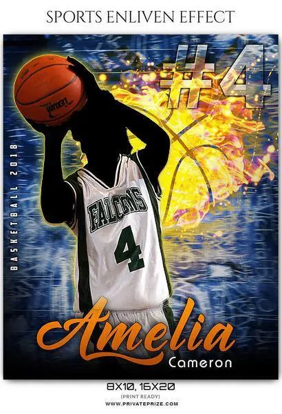 Amelia Cameron - Basketball Sports Enliven Effects Photography Template