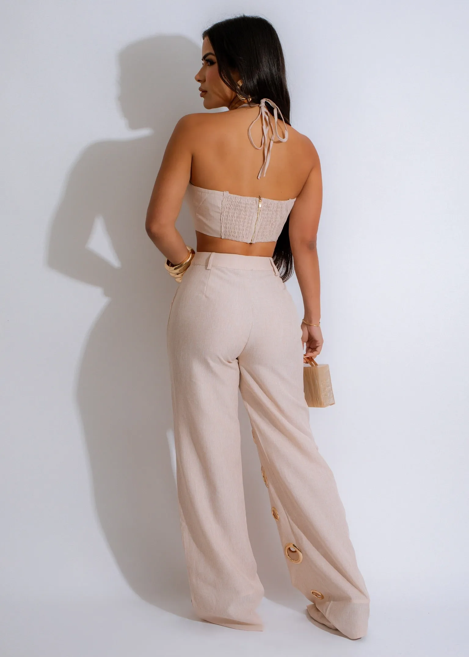 As Of Late Pant Set Nude