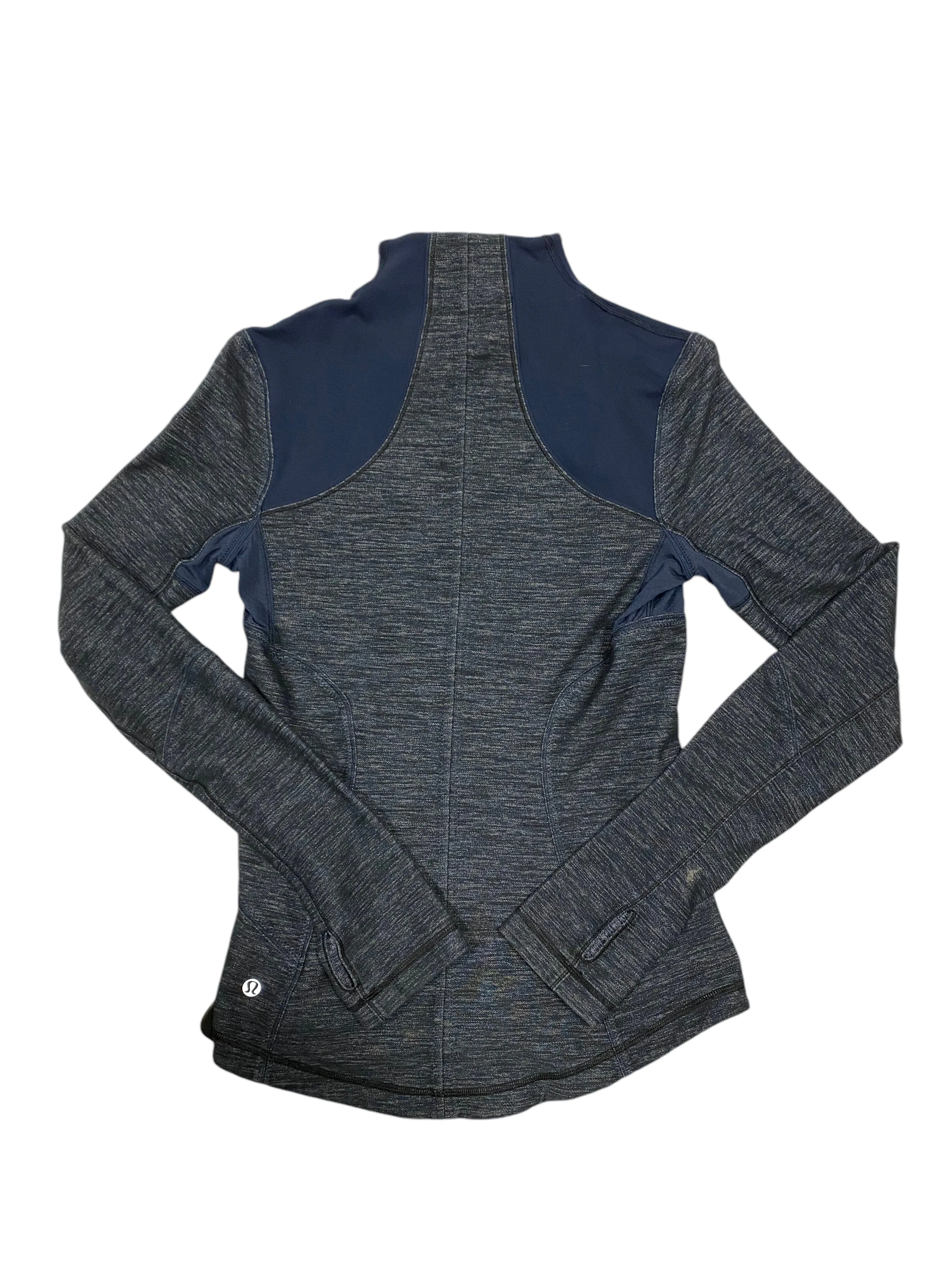 Athletic Jacket By Lululemon In Blue & Grey, Size: 6