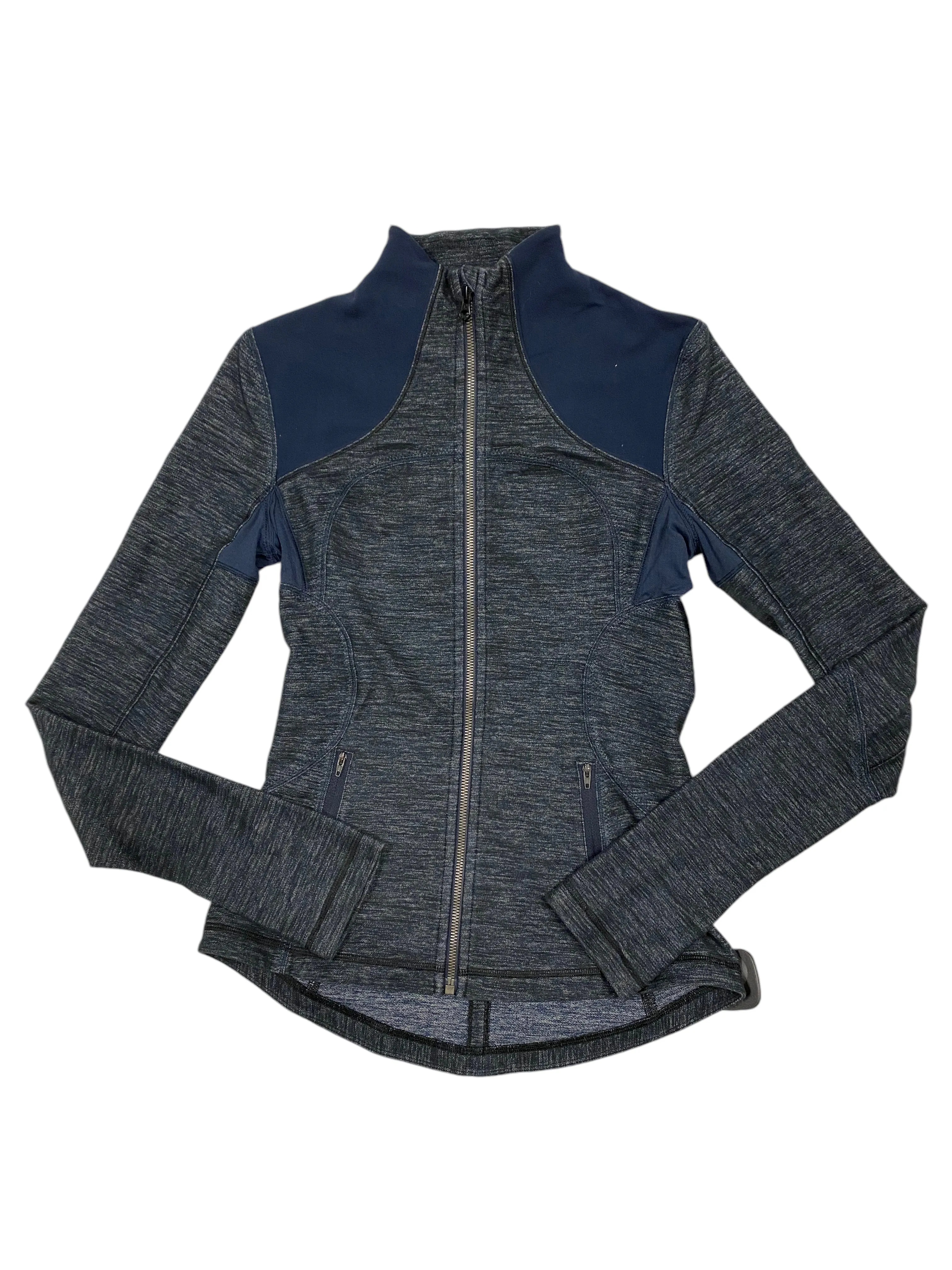Athletic Jacket By Lululemon In Blue & Grey, Size: 6