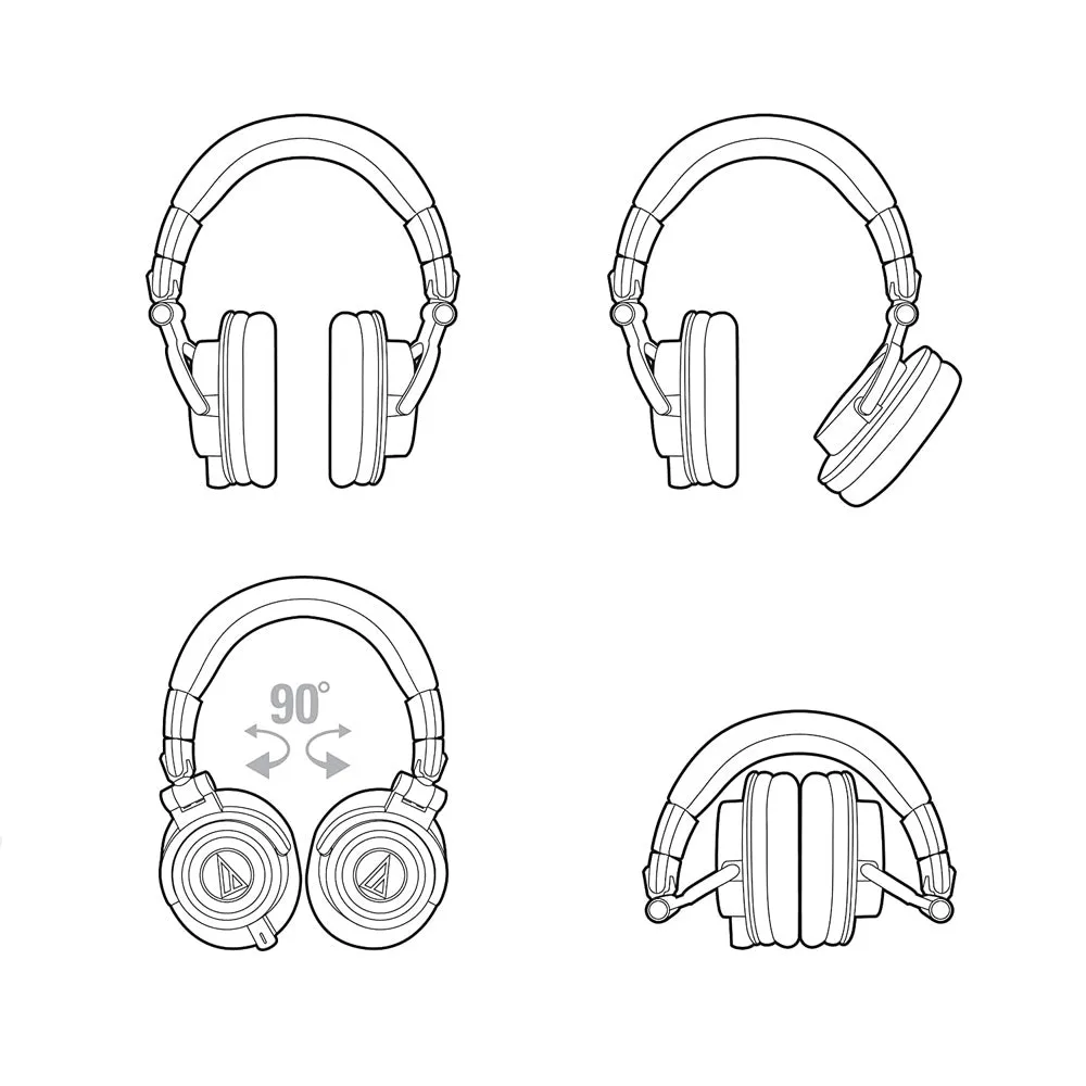 Audio-Technica ATH-M50x Over-Ear Wired Headphone with 45mm Neodymium Driver - Blue