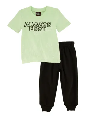 Baby Boys 12-24M Always First Graphic Tee and Joggers