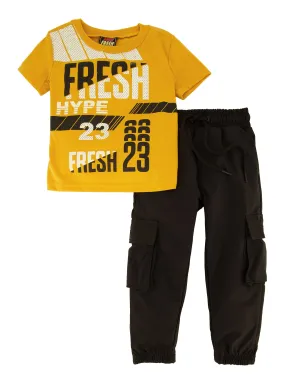Baby Boys 12-24M Fresh 23 Graphic Tee and Cargo Joggers