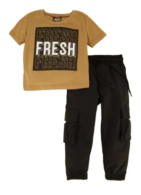 Baby Boys 12-24M Fresh Graphic Tee and Cargo Pants Set