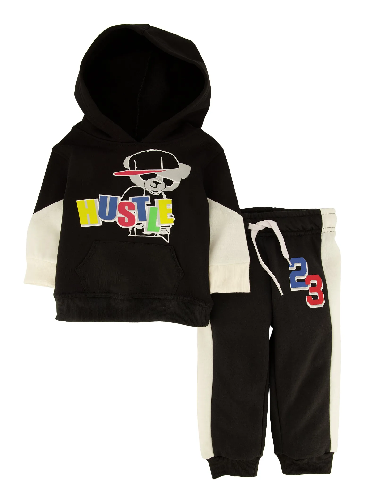 Baby Boys 12-24M Hustle Bear Graphic Hoodie and Joggers