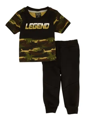 Baby Boys 12-24M Legend Graphic Tee and Moto Joggers