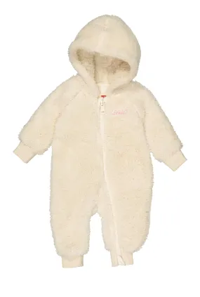 Baby Girls 0-9M Levis Zip Front Sherpa Hooded Jumpsuit