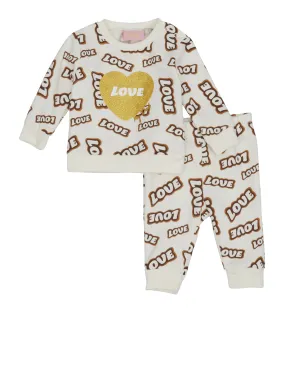 Baby Girls 0-9M Love My Dad Graphic Sweatshirt and Joggers