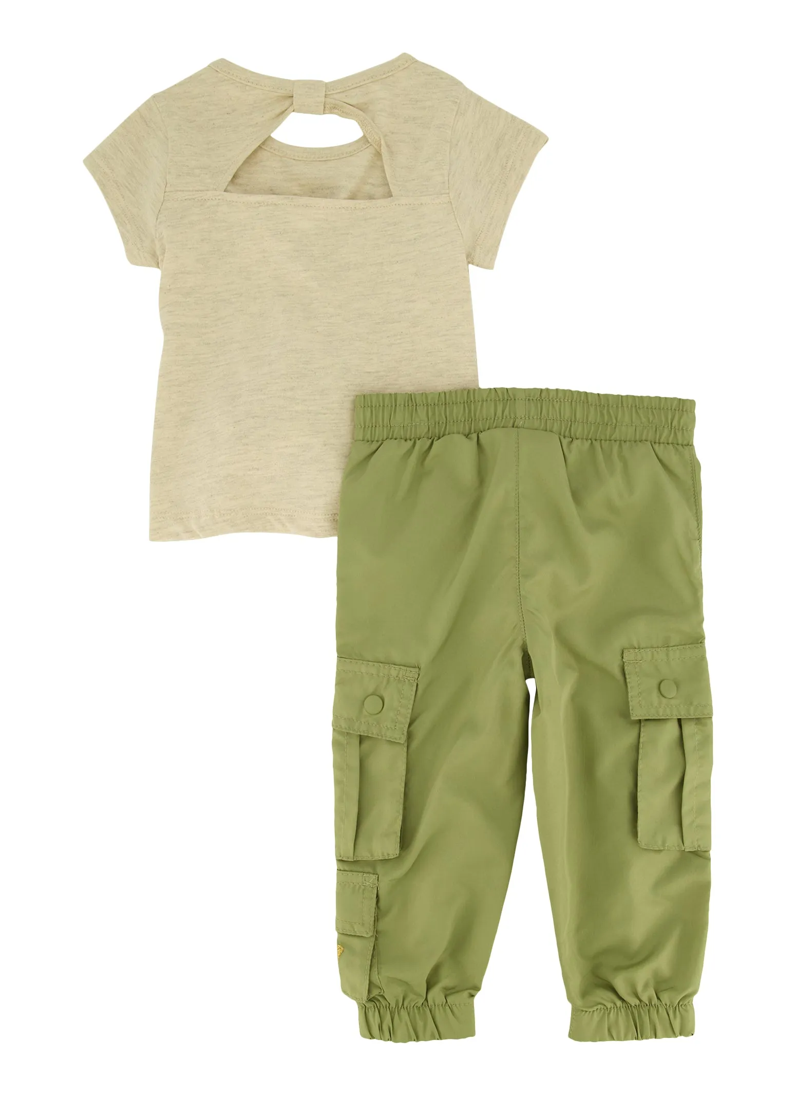 Baby Girls 12-24M Be Fearless Glitter Graphic Tee and Parachute Pants