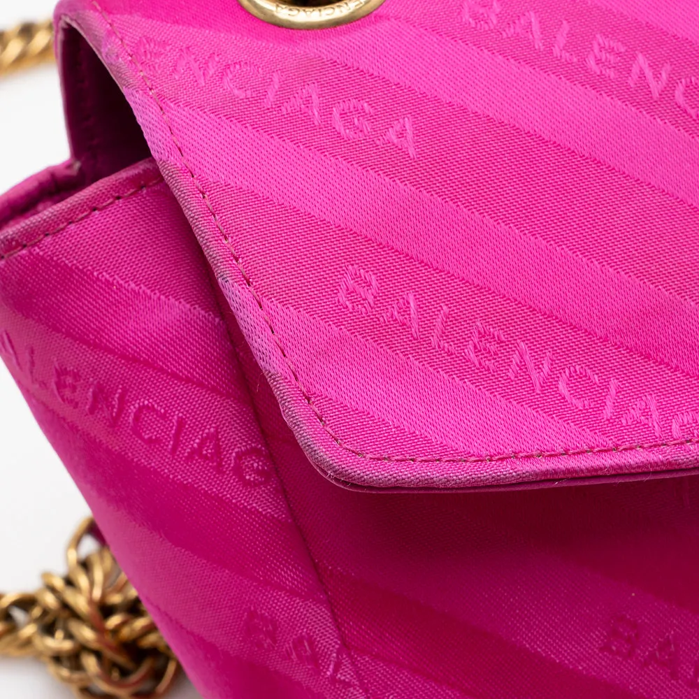 Balenciaga Satin Jacquard BB S Round Shoulder Bag - FINAL SALE (SHF-17069)