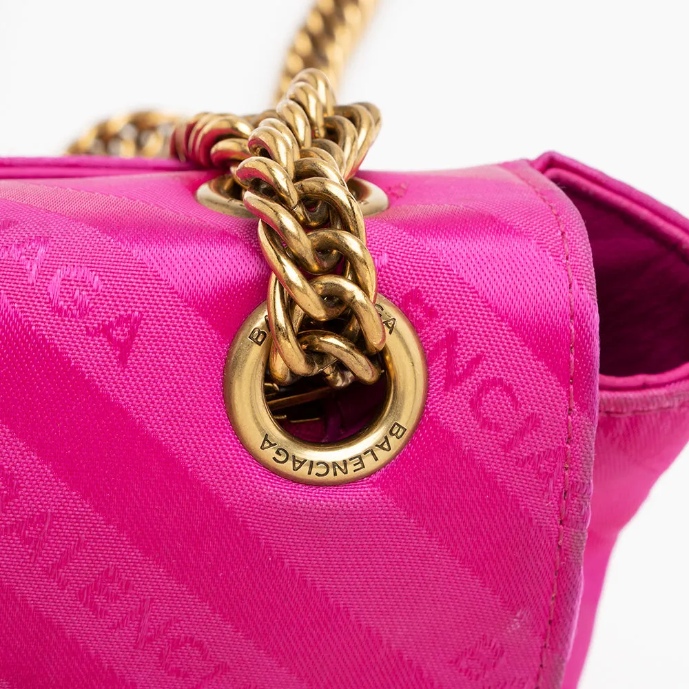Balenciaga Satin Jacquard BB S Round Shoulder Bag - FINAL SALE (SHF-17069)