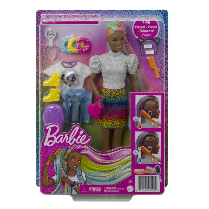 BARBIE LEOPARD RAINBOW HAIR DOLL