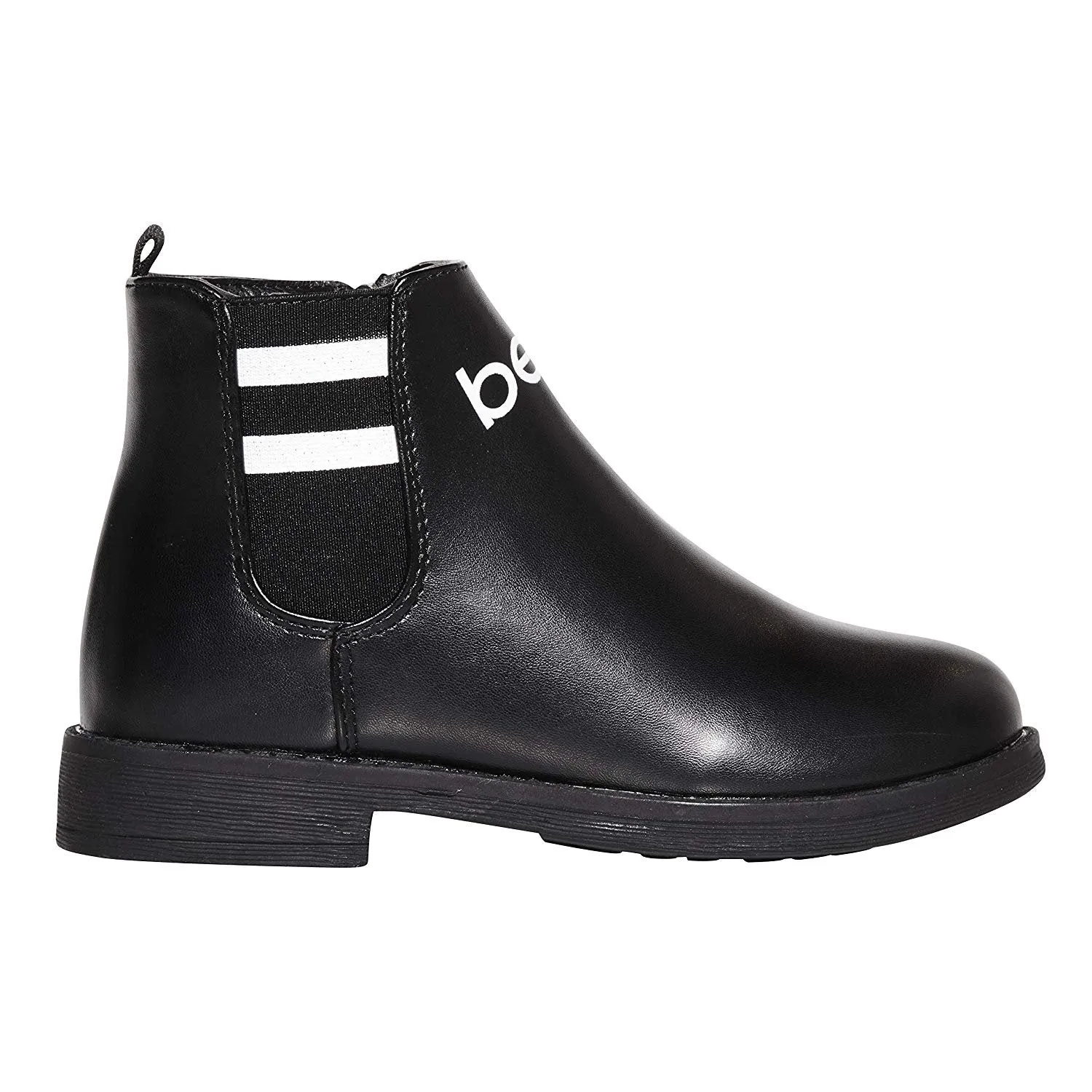 bebe Girls Big Kid Varsity Chelsea Boots Easy Slip-On Short Ankle Fashion PU Shoes