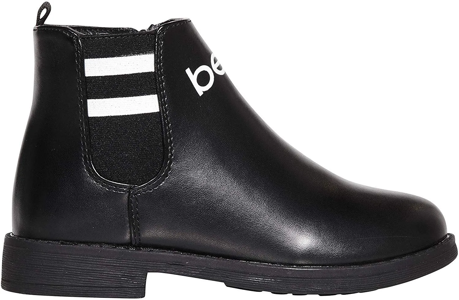 bebe Girls Big Kid Varsity Chelsea Boots Easy Slip-On Short Ankle Fashion PU Shoes