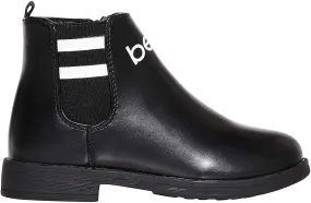 bebe Girls Big Kid Varsity Chelsea Boots Easy Slip-On Short Ankle Fashion PU Shoes