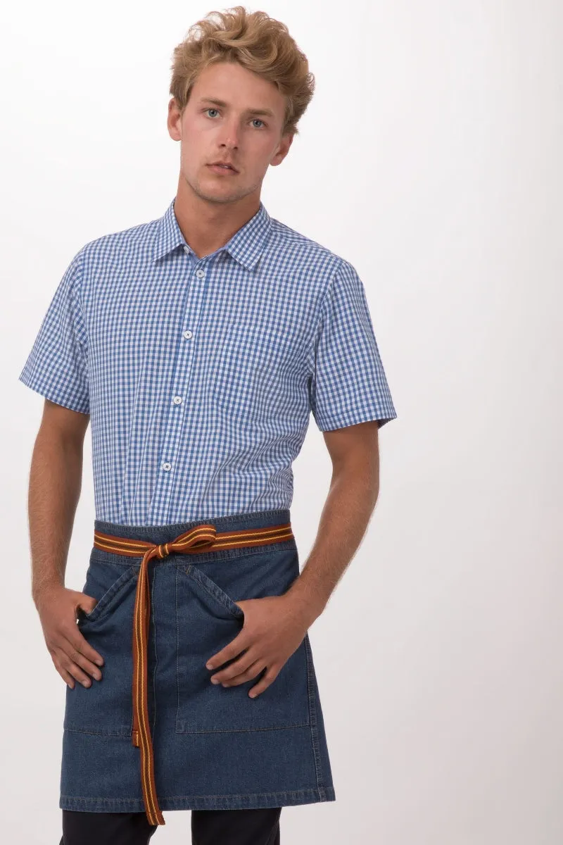 Berkeley Medium Blue Half Bistro Apron