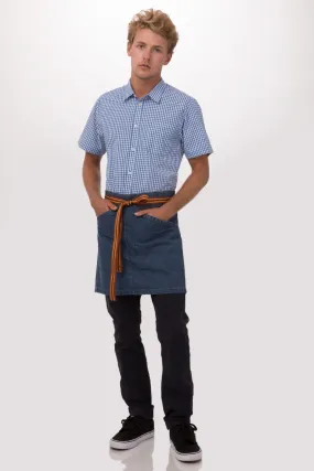 Berkeley Medium Blue Half Bistro Apron