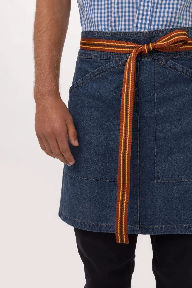 Berkeley Medium Blue Half Bistro Apron