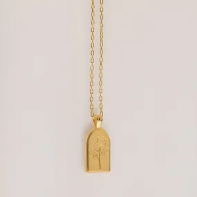 Birth Flower Arch Necklace