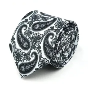 Black And White Paisley Necktie