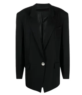 BLACK WOOL JACKET WITH BUTTONS