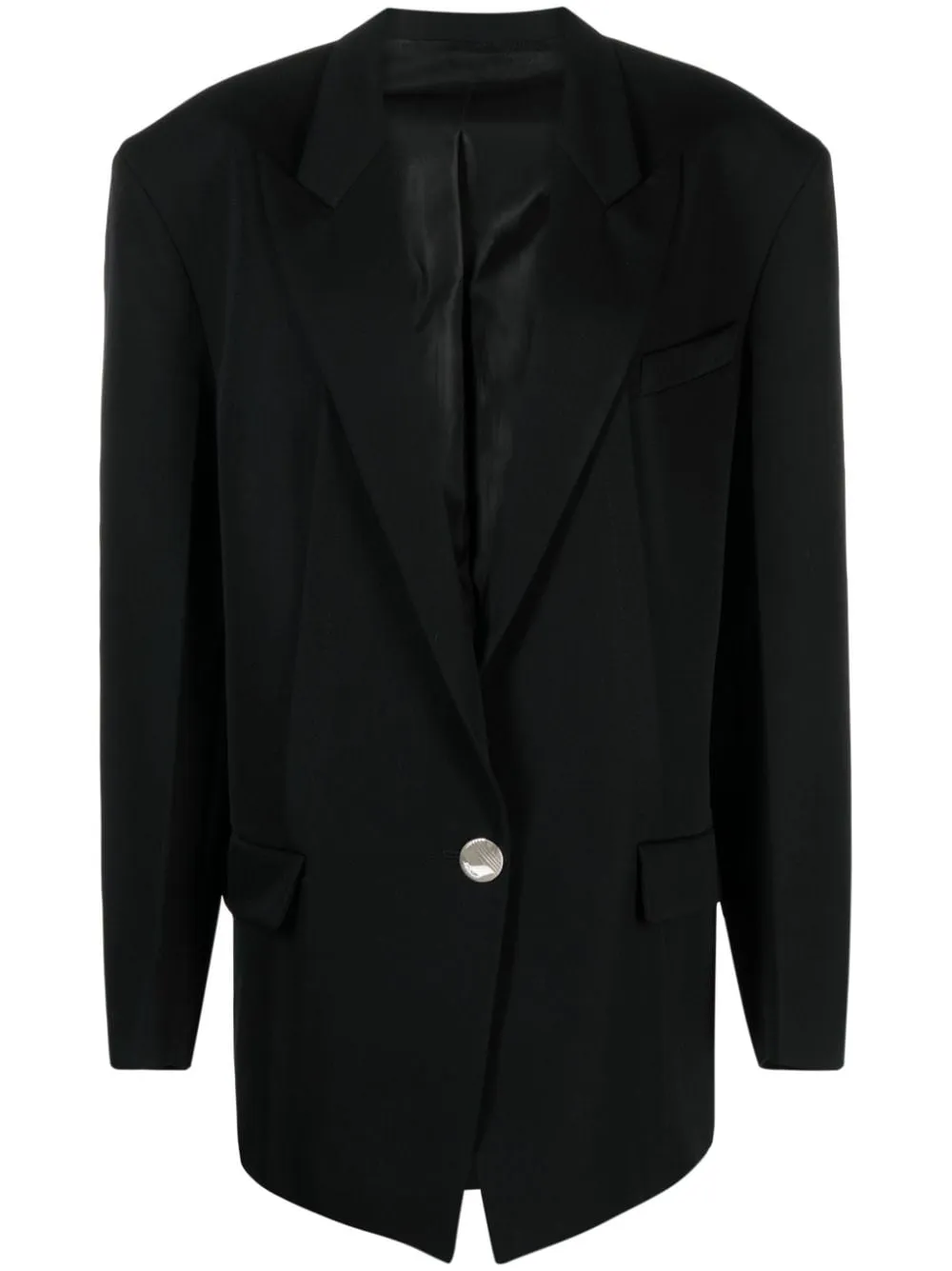 BLACK WOOL JACKET WITH BUTTONS