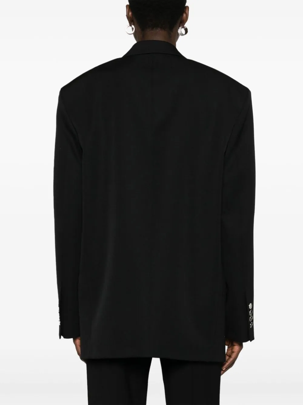 BLACK WOOL JACKET WITH BUTTONS