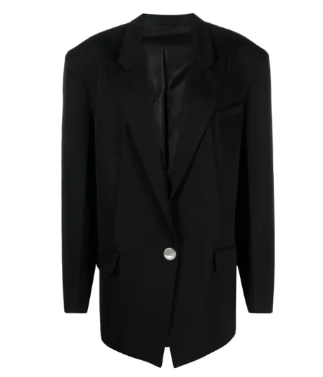 BLACK WOOL JACKET WITH BUTTONS