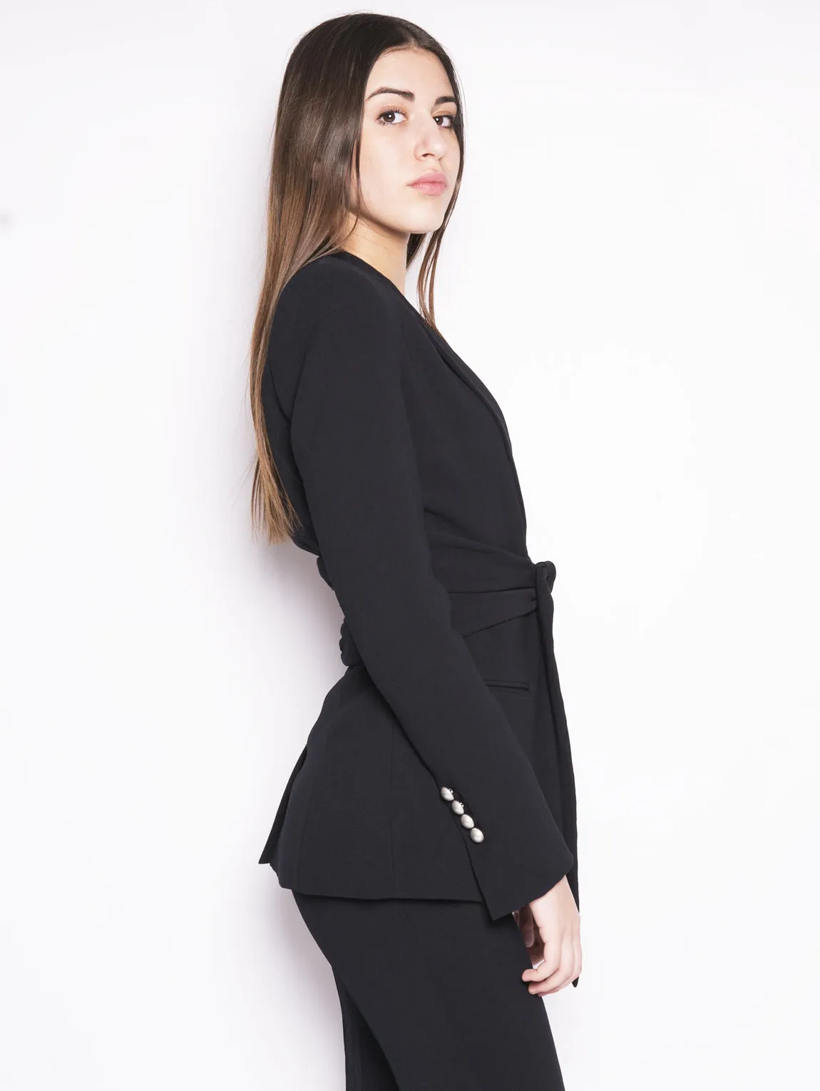 Blazer con Fiocco Nero