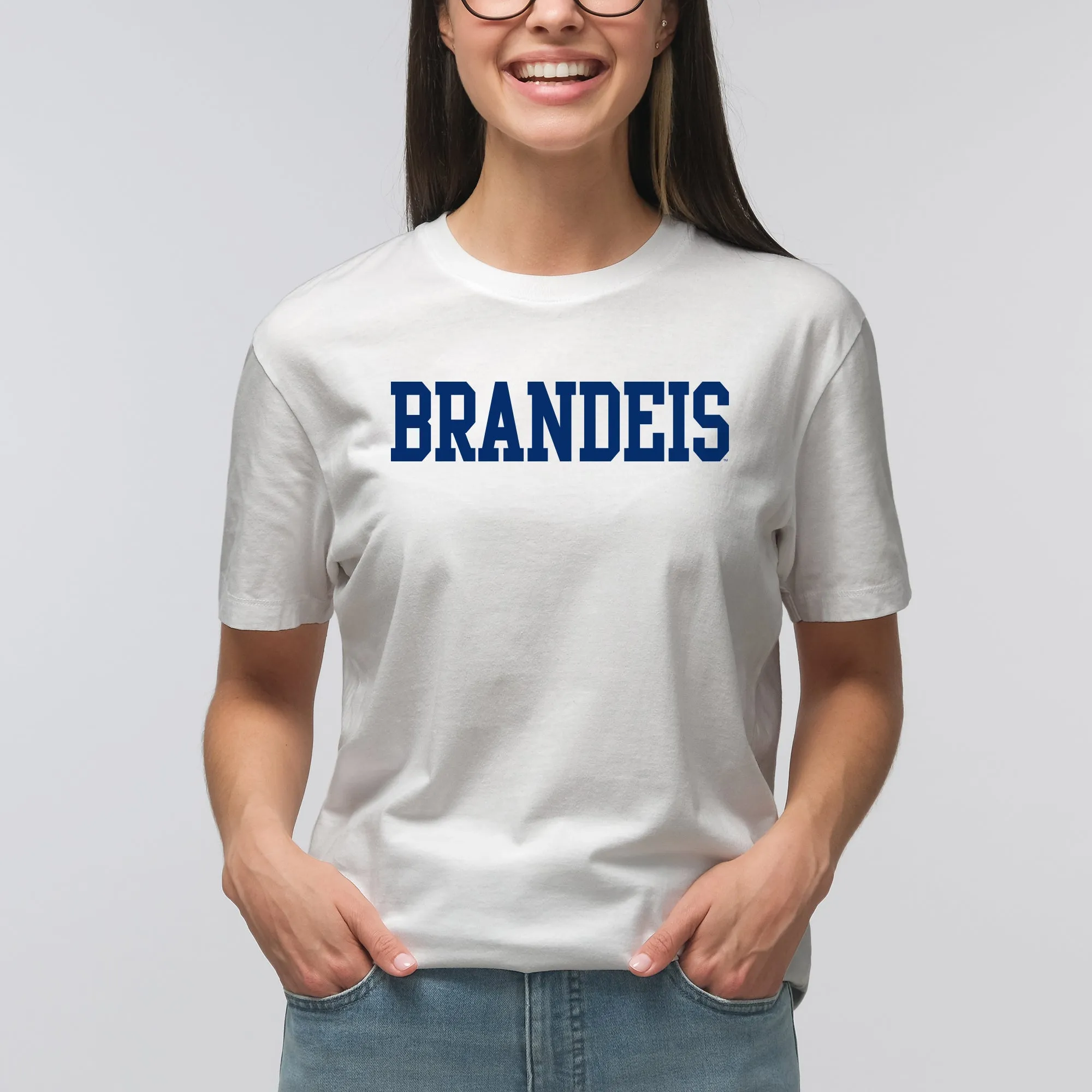 Brandeis Judges Basic Block T Shirt - White