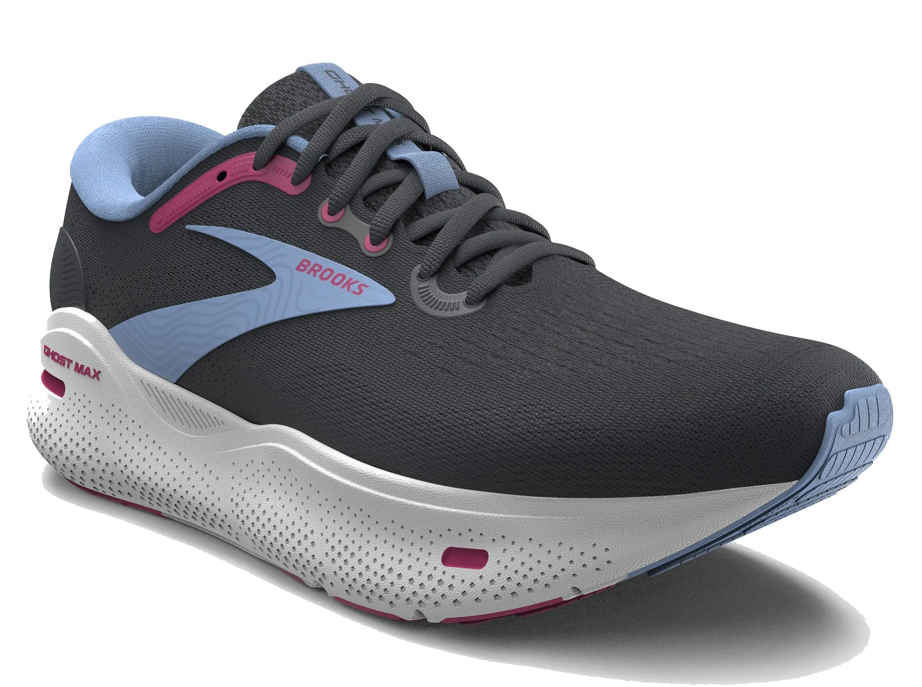 Brooks Women's Ghost Max Ebony/Open Air/Lilac Rose Running Shoe