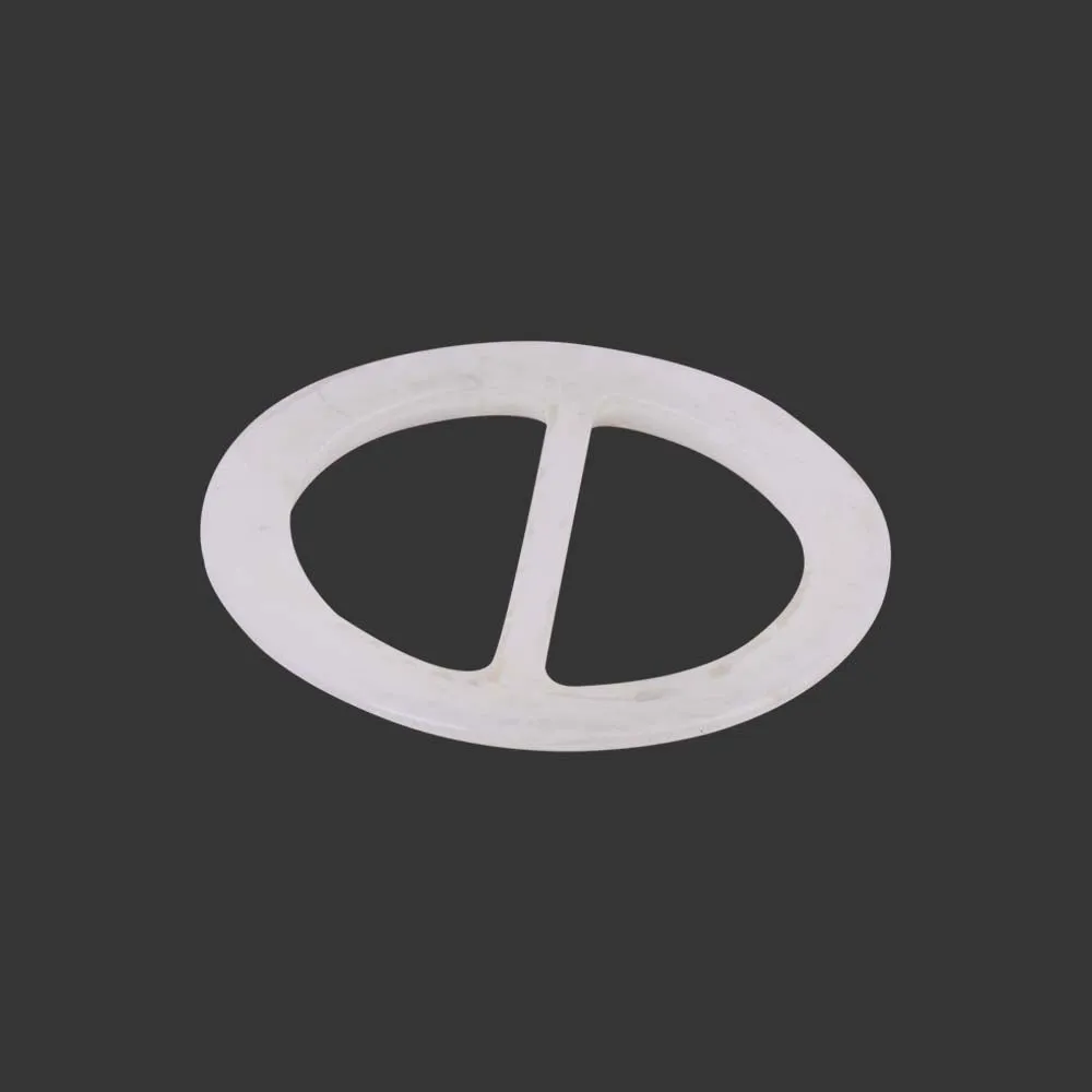Circular White Marble Effect Sliding Belt Buckle