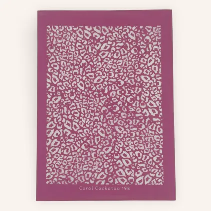 Coral Cockatoo Silk Screen Micro Leopard Print