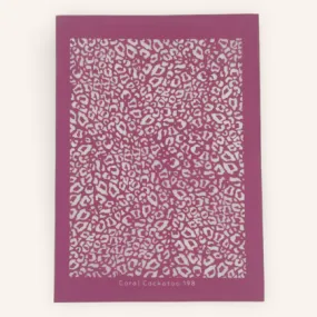 Coral Cockatoo Silk Screen Micro Leopard Print