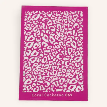 Coral Cockatoo Silk Screen Mini Leopard Spots