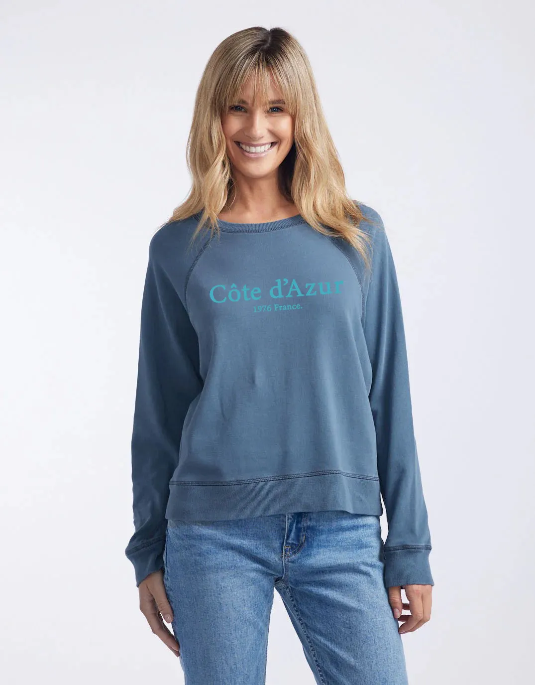 Cote d'Azur Paris Sweat - Washed Slate
