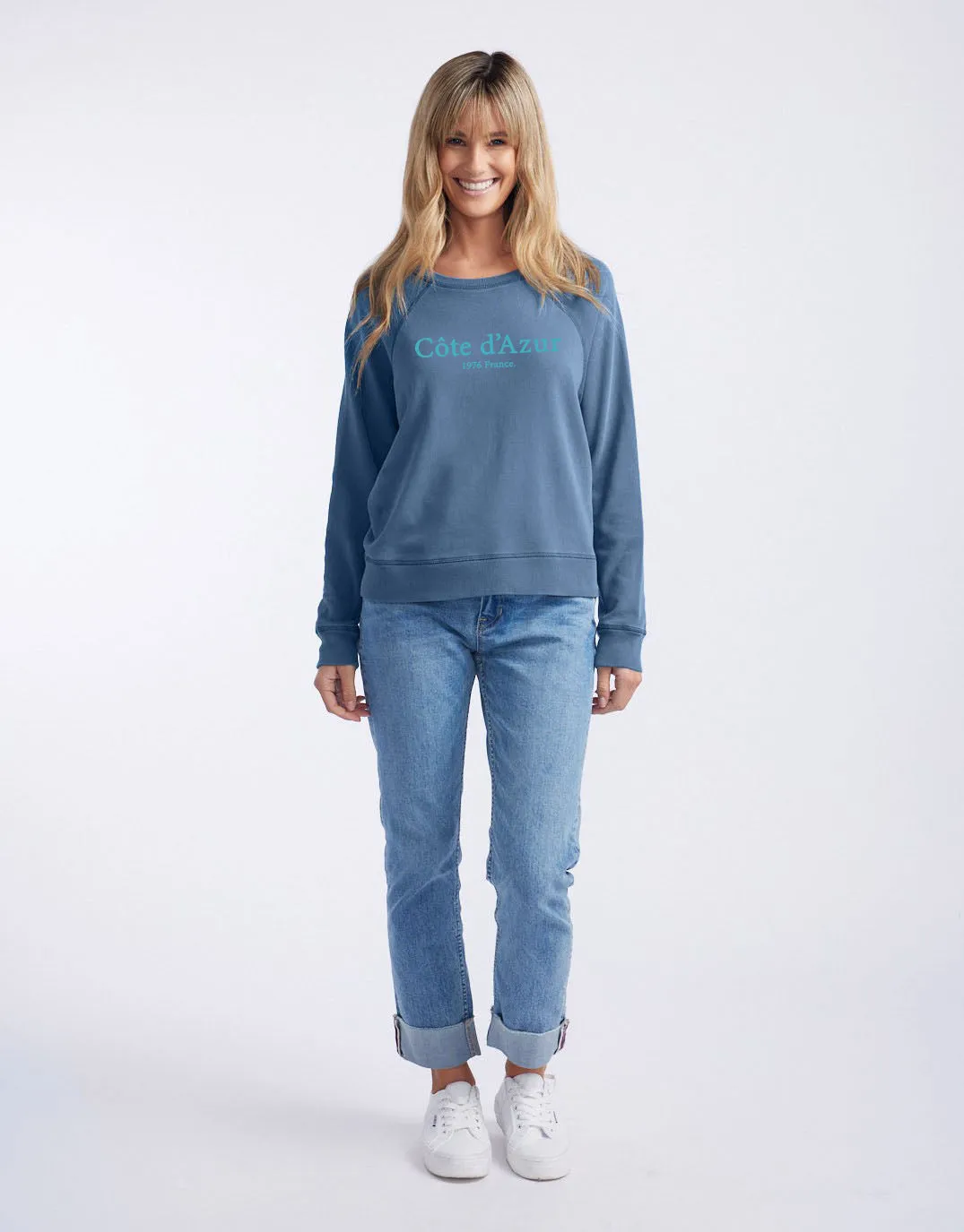 Cote d'Azur Paris Sweat - Washed Slate
