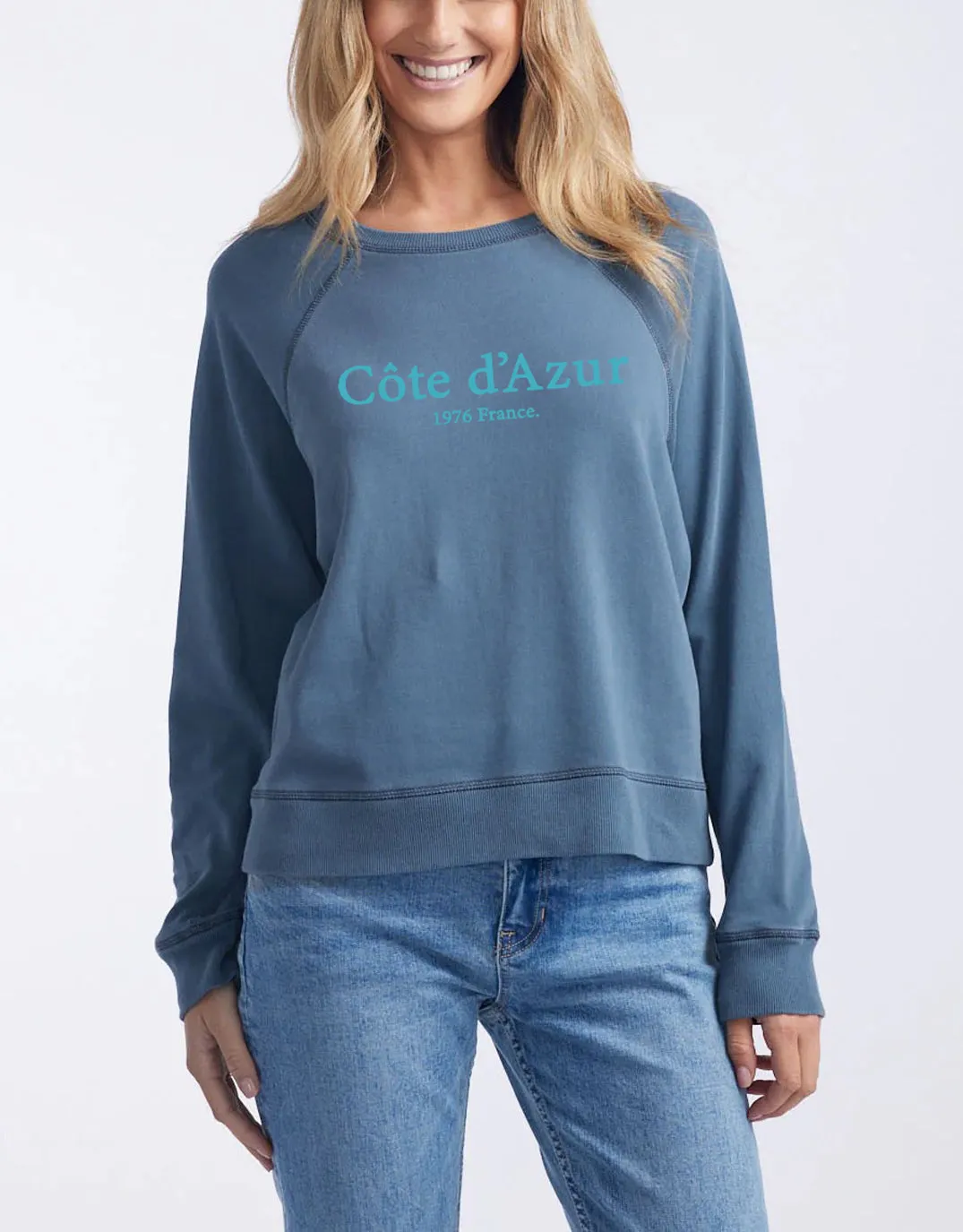 Cote d'Azur Paris Sweat - Washed Slate