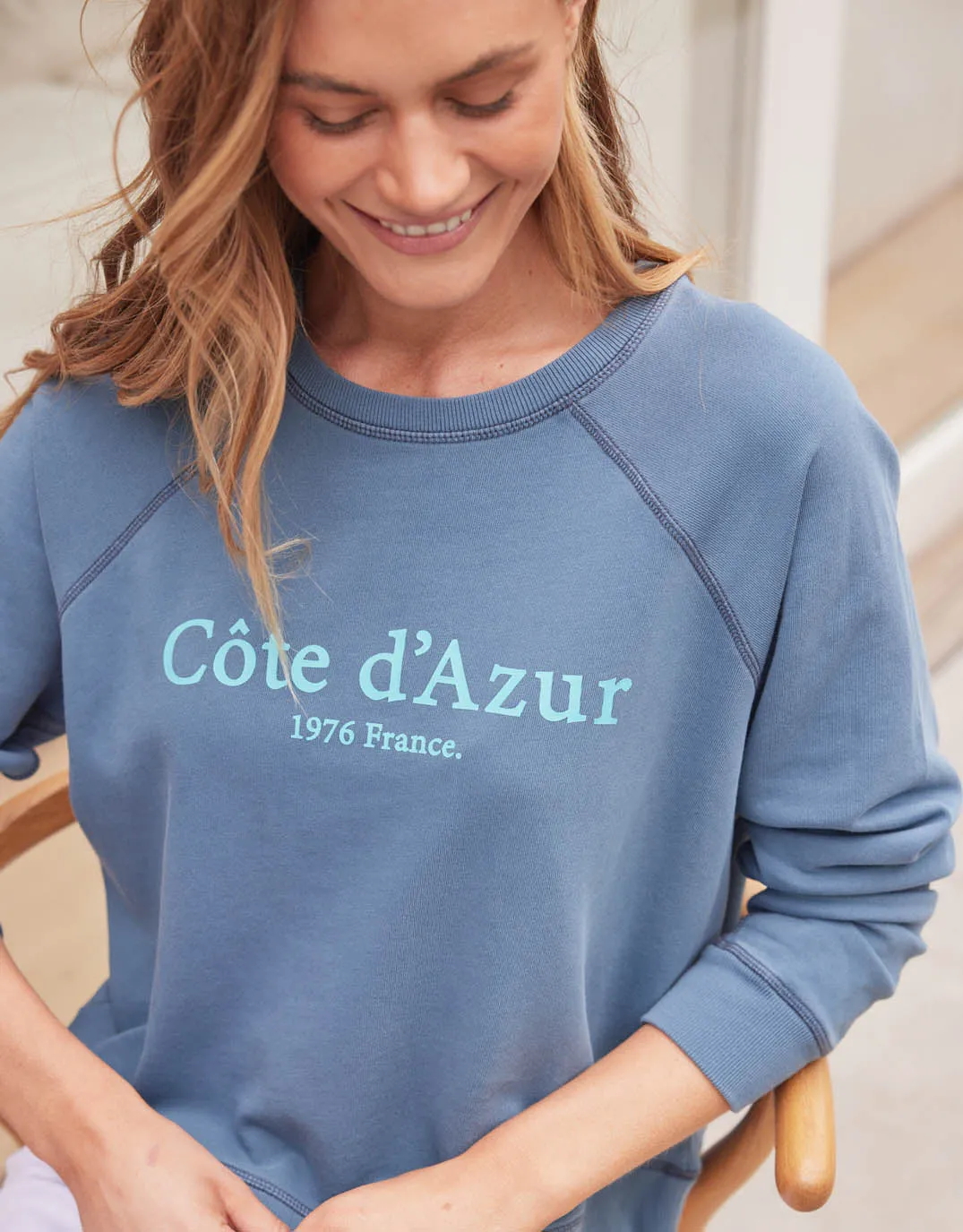 Cote d'Azur Paris Sweat - Washed Slate