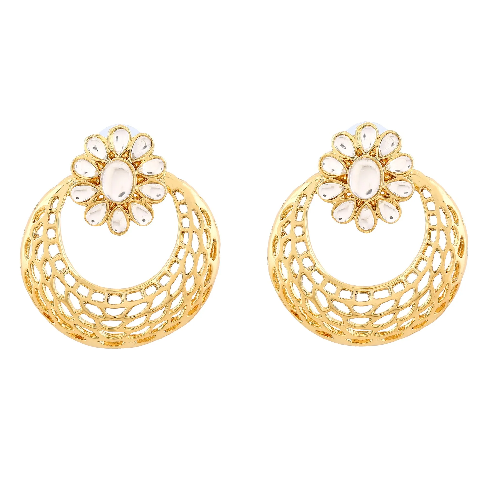 Estele Gold Plated Circular Shaped Earrings for Women