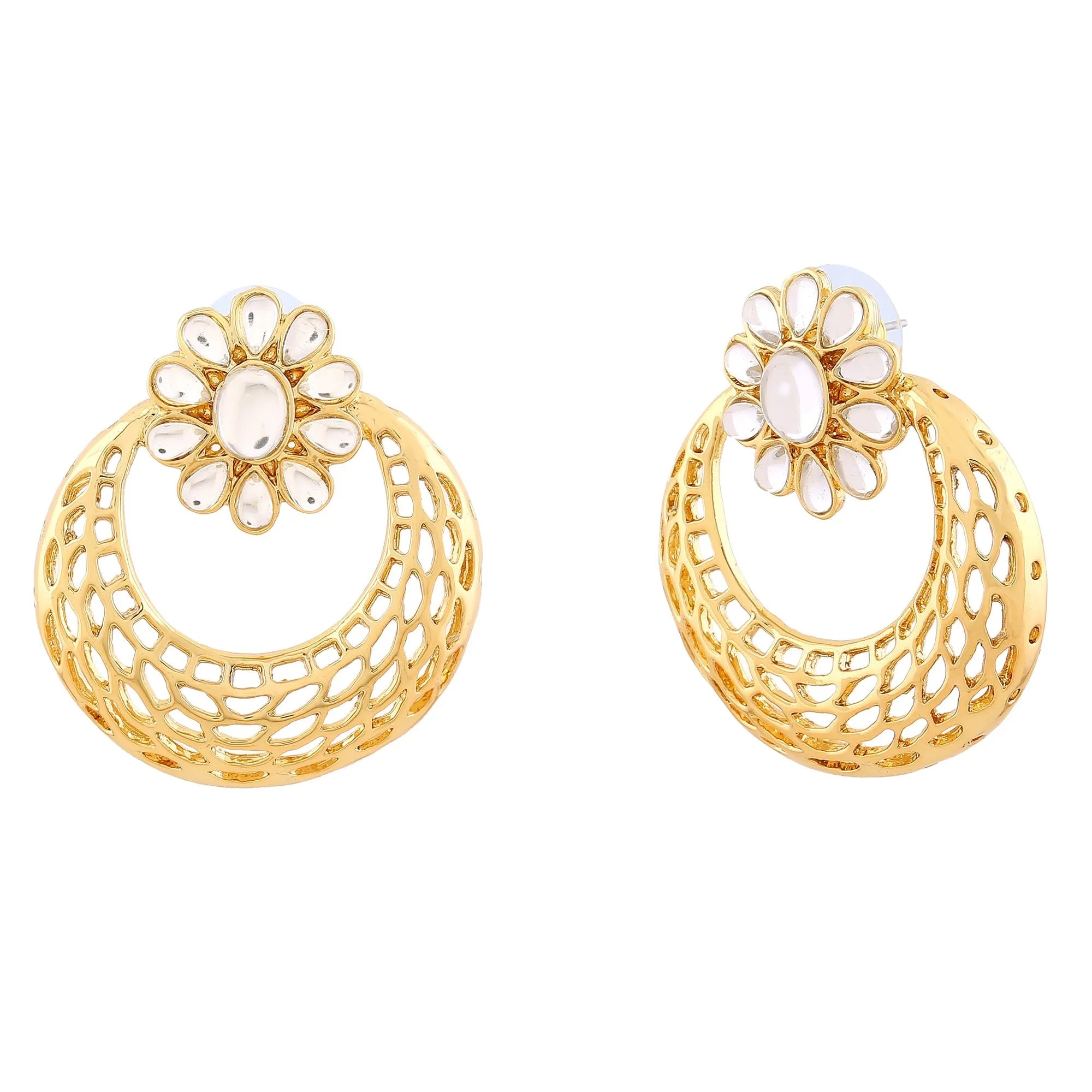 Estele Gold Plated Circular Shaped Earrings for Women